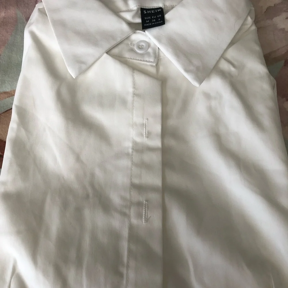 SHEIN white tail asymmetrical blouse NWT - Picture 5 of 16